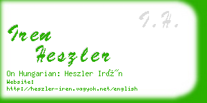 iren heszler business card